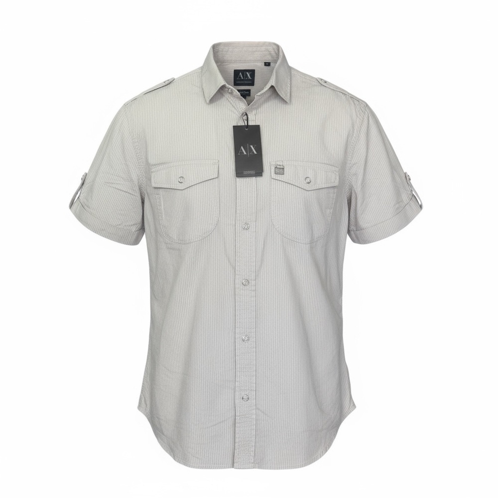 NWT Men’s armani exchange short sleeve button down top medium